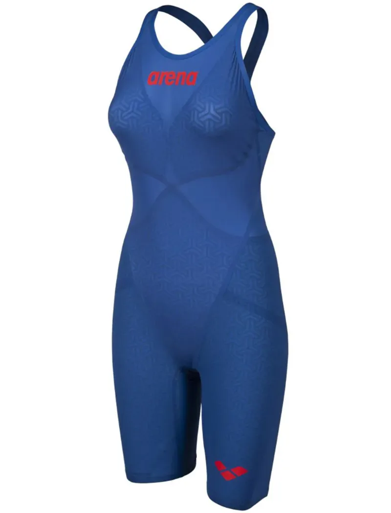 Arena Women's Powerskin Carbon Glide Openback Kneesuit Ocean Blue